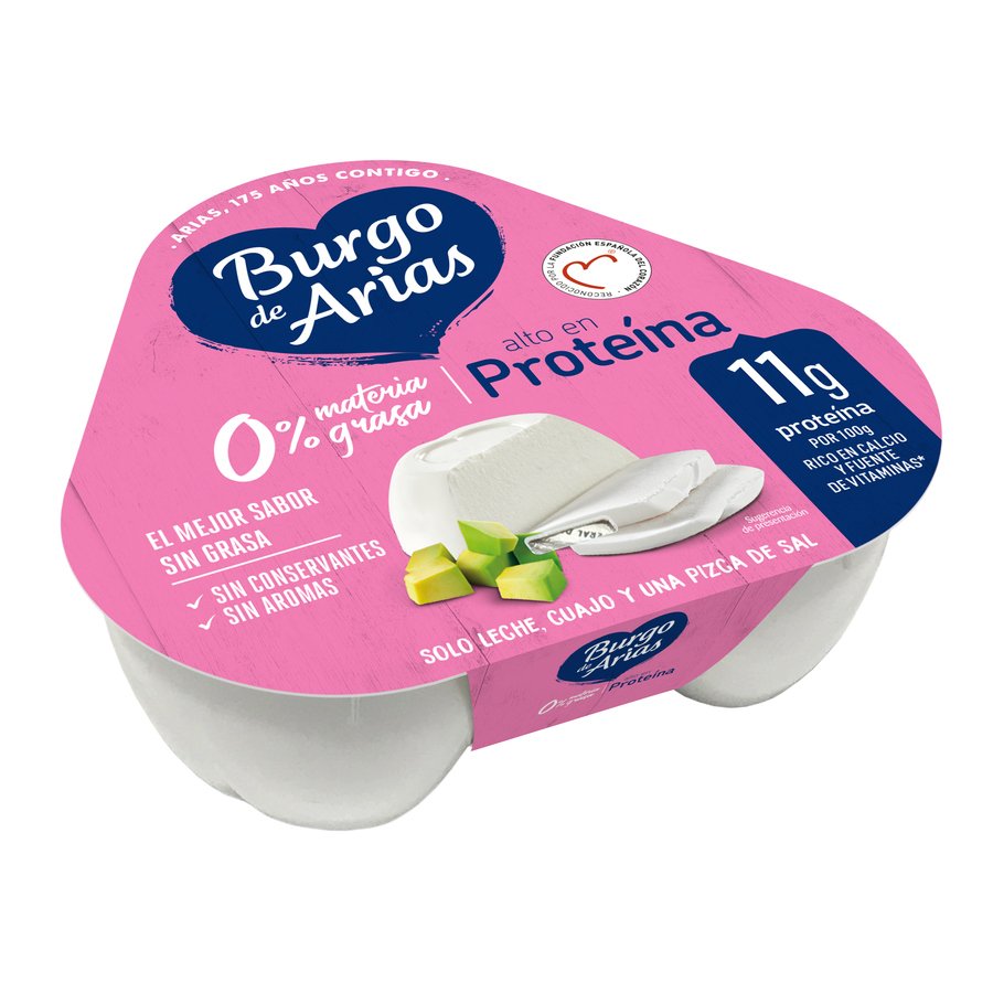 Queso BURGO DE ARIAS mini 0% pack 3x72 g
