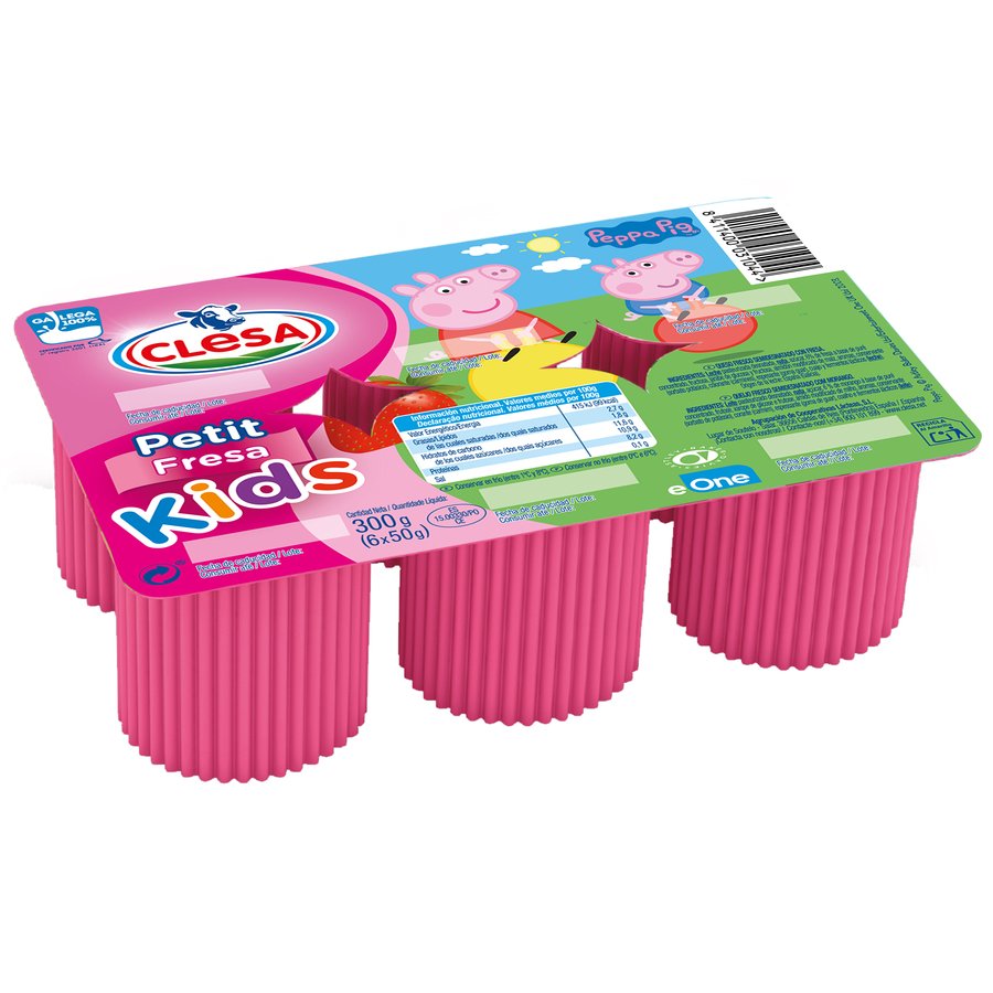 Queso fresco petit fresa kids CLESA 6X50 g