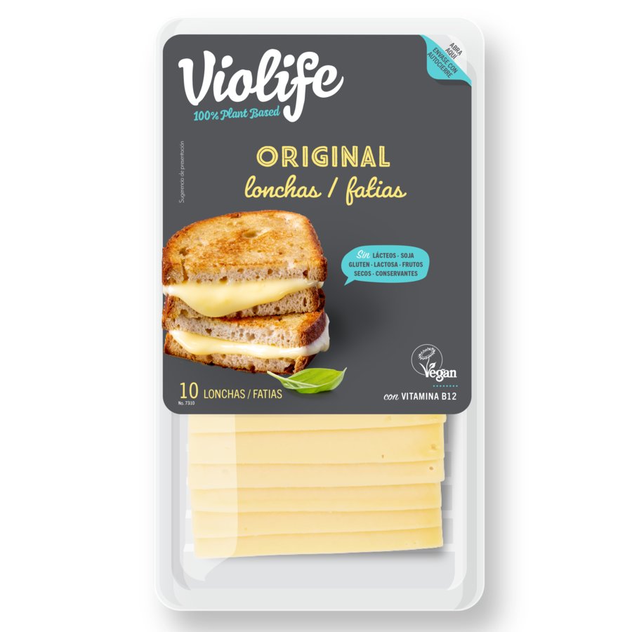 Preparado vegetal lonchas sabor original VIOLIFE 100% vegano 200 g