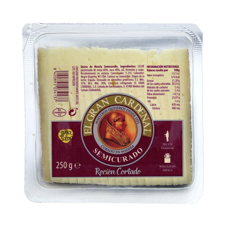 Queso mezcla semi GRAN CARDENAL Recien cortado 250 g