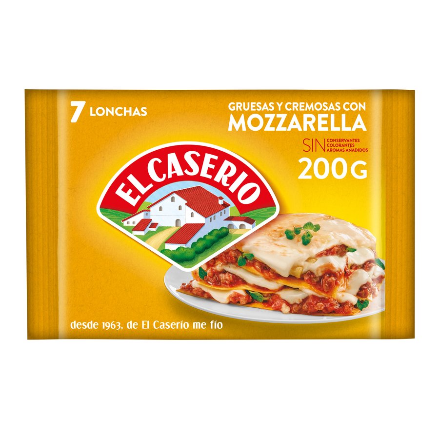 Queso EL CASERIO con mozzarella 7 lonchas 200 g