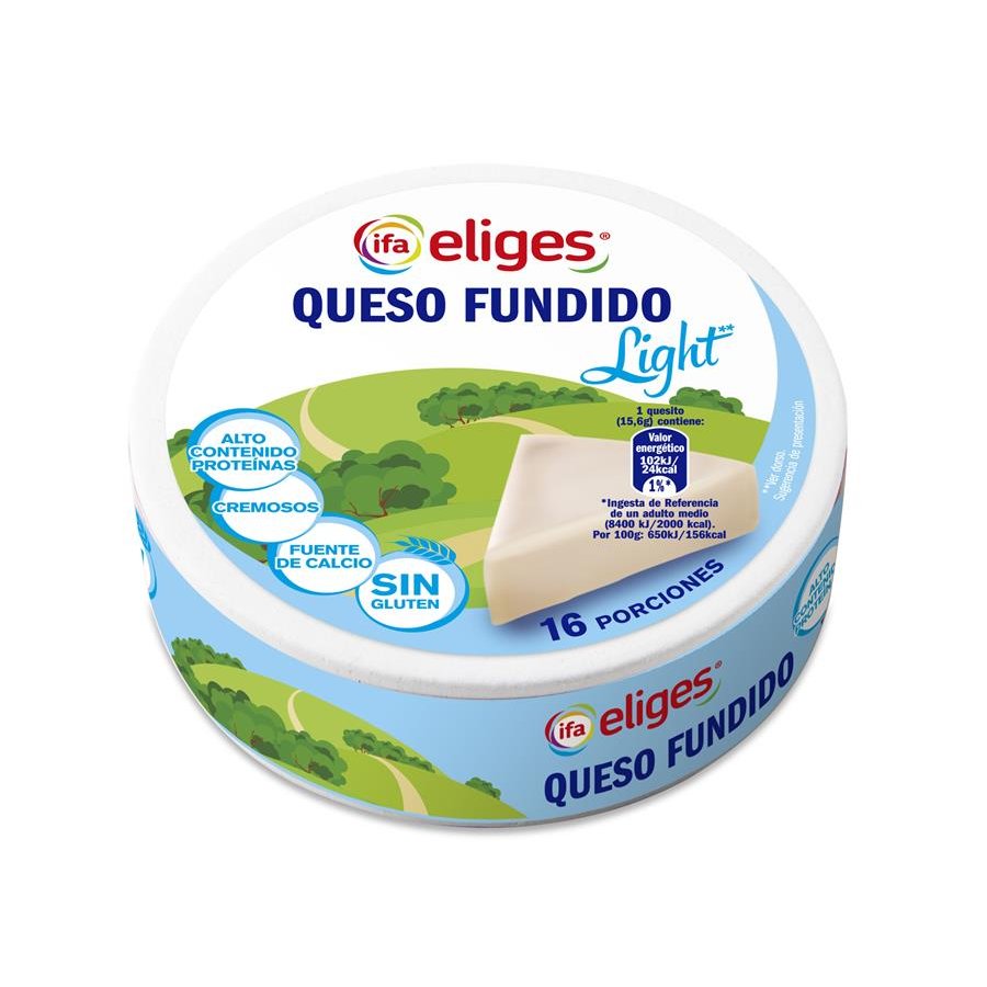 Queso fundido light 16 porciones IFA ELIGES sin gluten 250 g