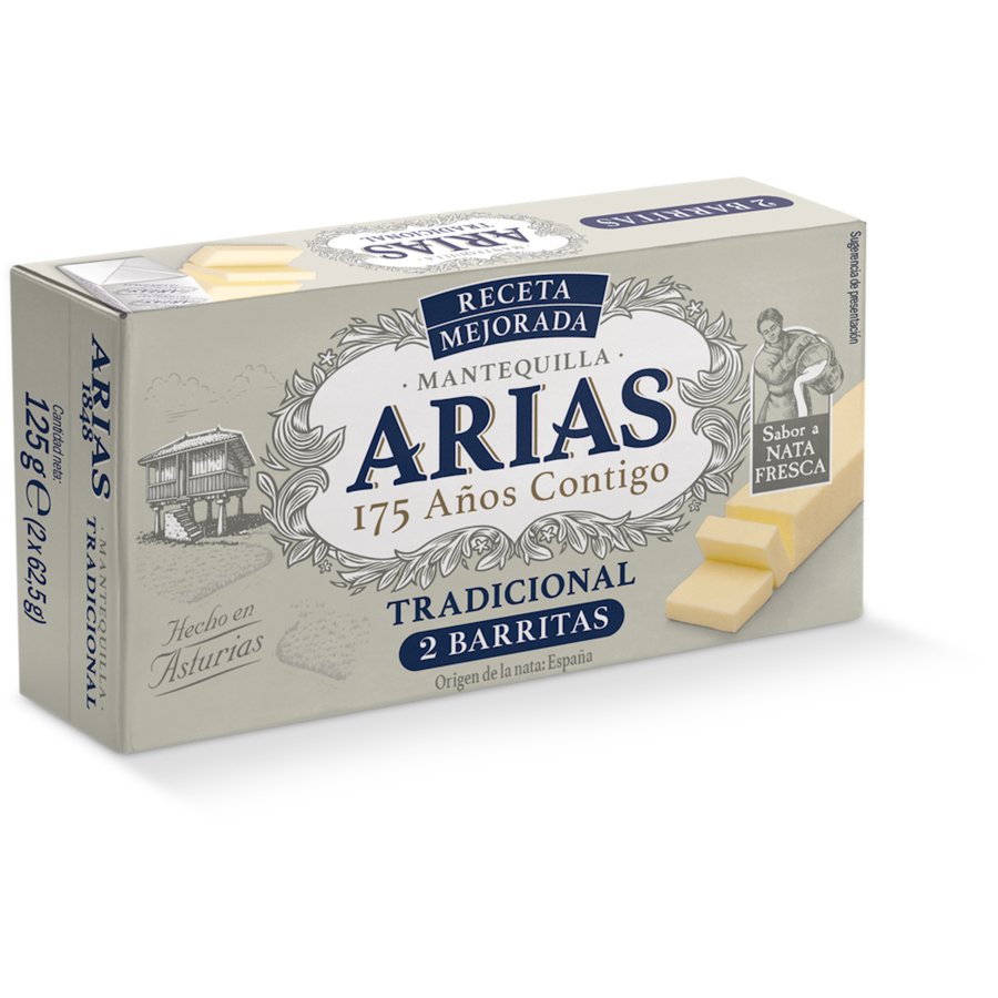 Mantequilla ARIAS sin sal pastilla 125 g (2x62,5 g)