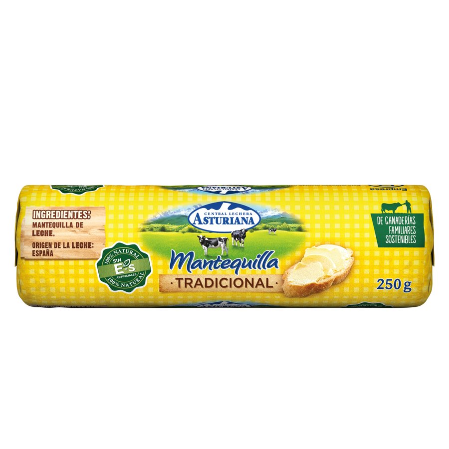 Mantequilla tradicional ASTURIANA rulo 250 g