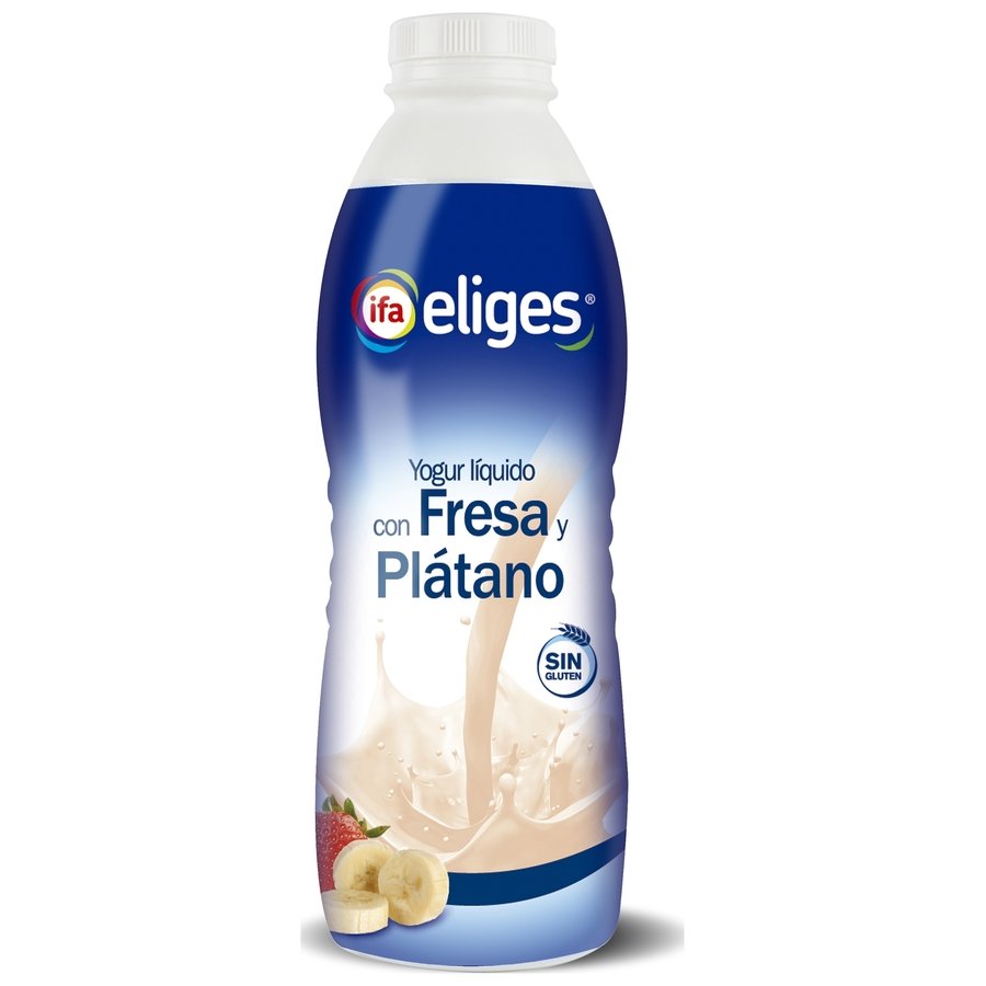 Yogur líquido fresa plátano IFA ELIGES botella 1l