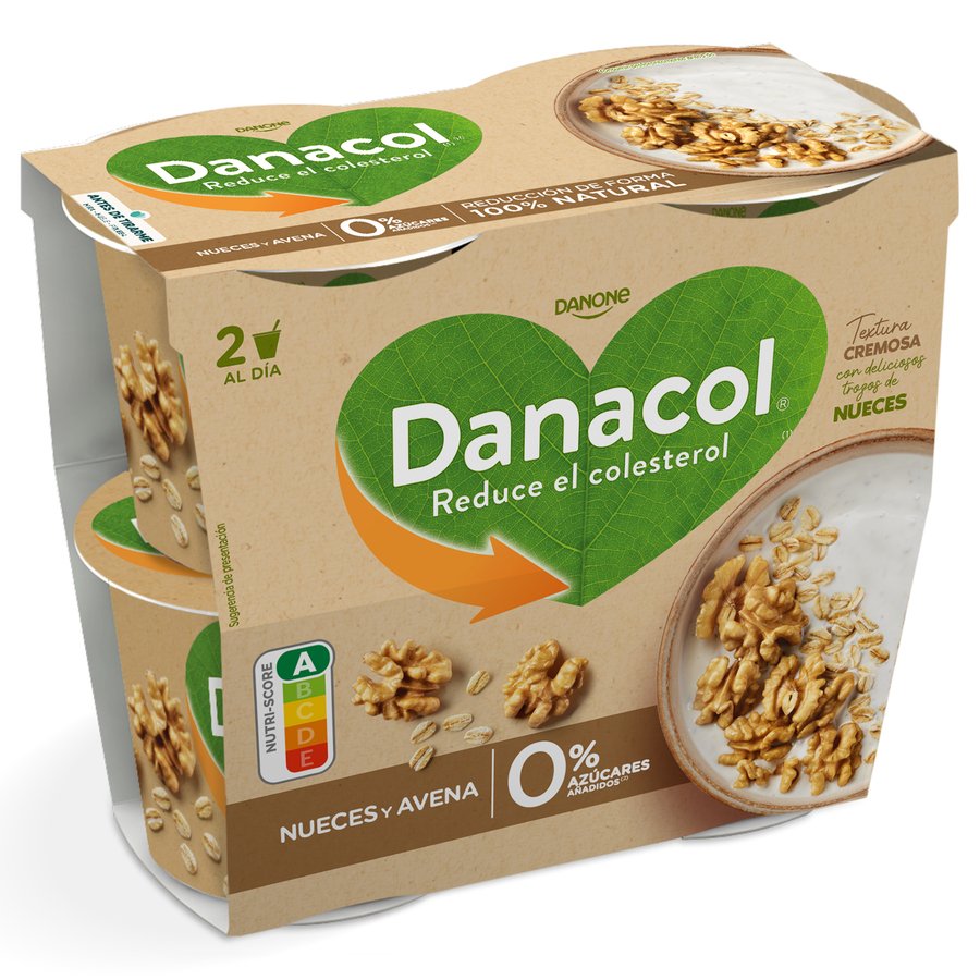 DANACOL DANONE cuchara avena nueces pack 4x125 g
