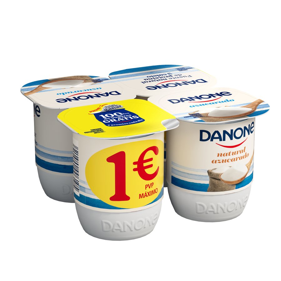 Yogur natural azucarado DANONE 4x120 g