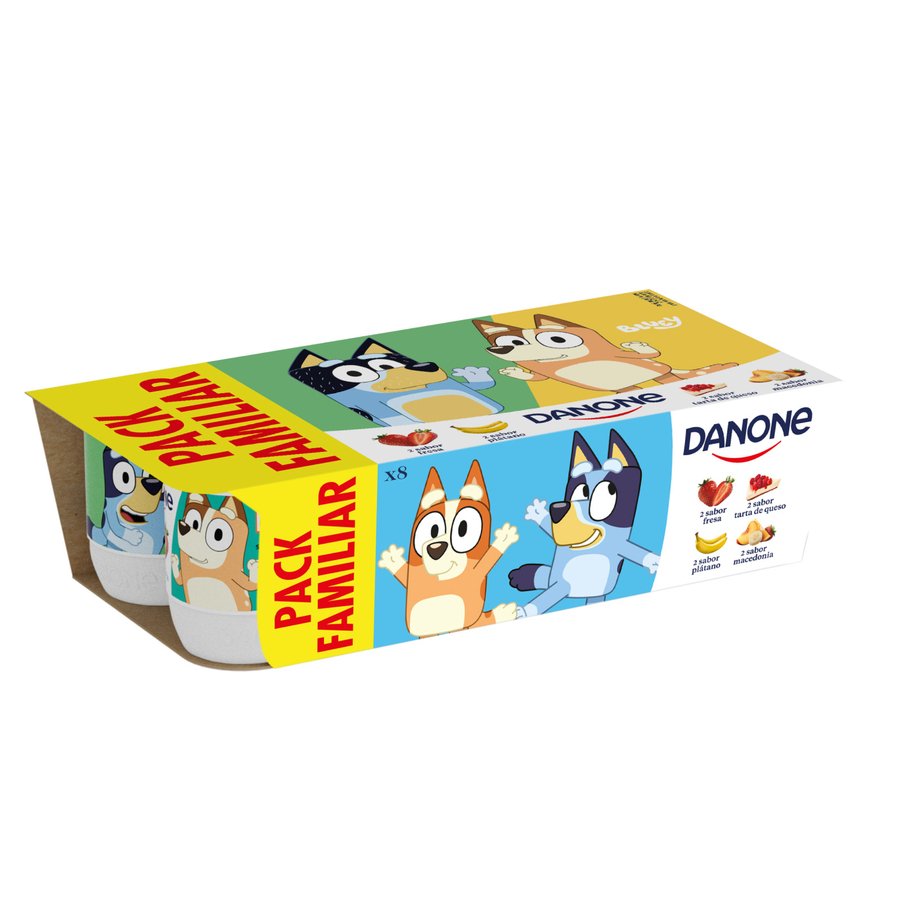 Yogur sabor fresa plátano macedonia tarta de queso DANONE 8x120 g