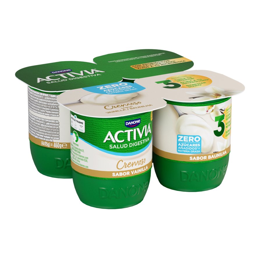 Bífidus ACTIVIA DANONE cremoso 0% vainilla 4x120 g