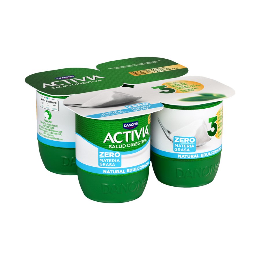 Bífidus ACTIVIA DANONE natural edulcorado 0% 4x120 g
