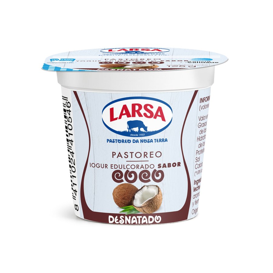 Yogur LARSA desnatado sabor coco vaso 125 g