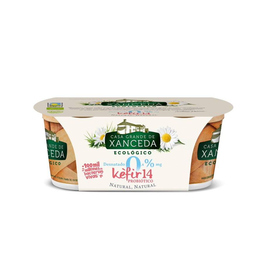 Kéfir desnatado natural 0% eco XANCEDA 2x125 g