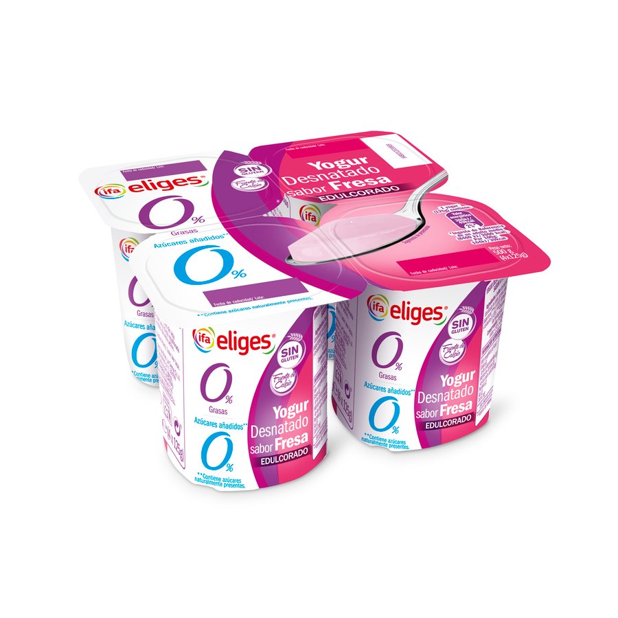 Yogur desnatado fresa IFA ELIGES pack 4X125 g