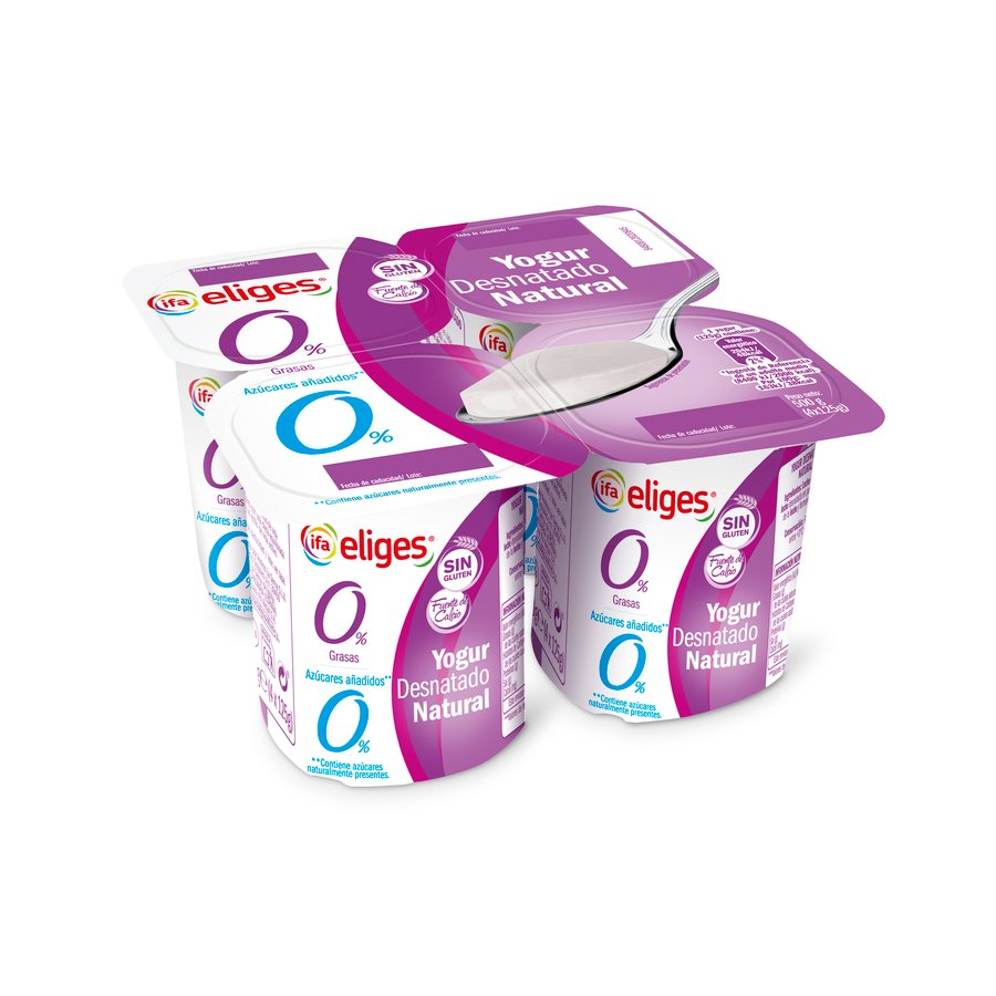 Yogur desnatado natural IFA ELIGES pack 4x125 g