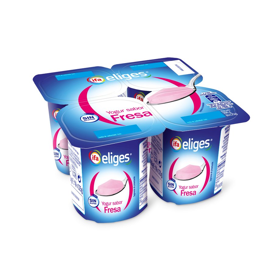 Yogur sabor fresa IFA ELIGES pack 4X125 g