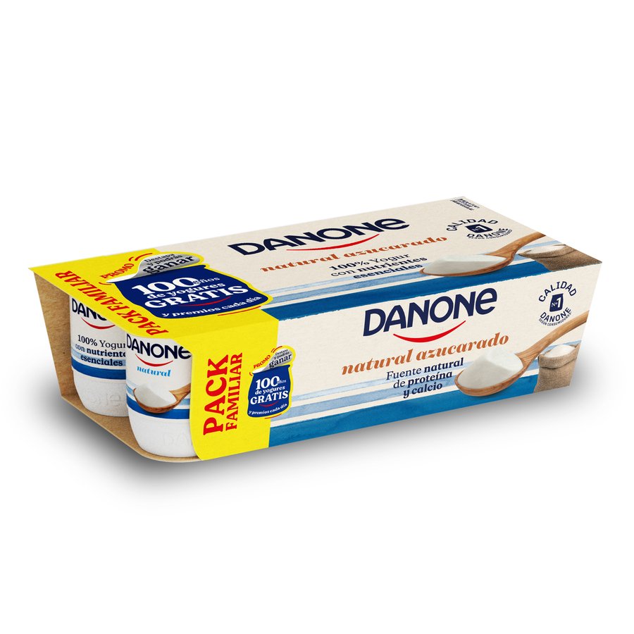 Yogur natural azucarado DANONE 8x120 g