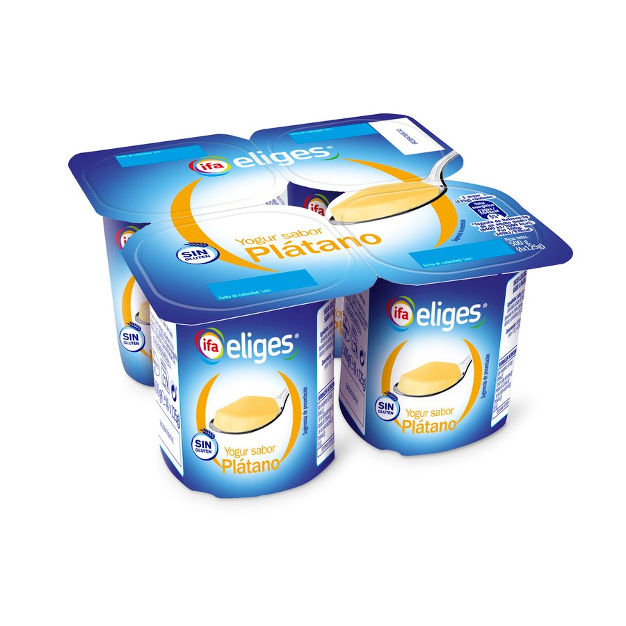 Yogur sabor plátano IFA ELIGES pack 4X125 g
