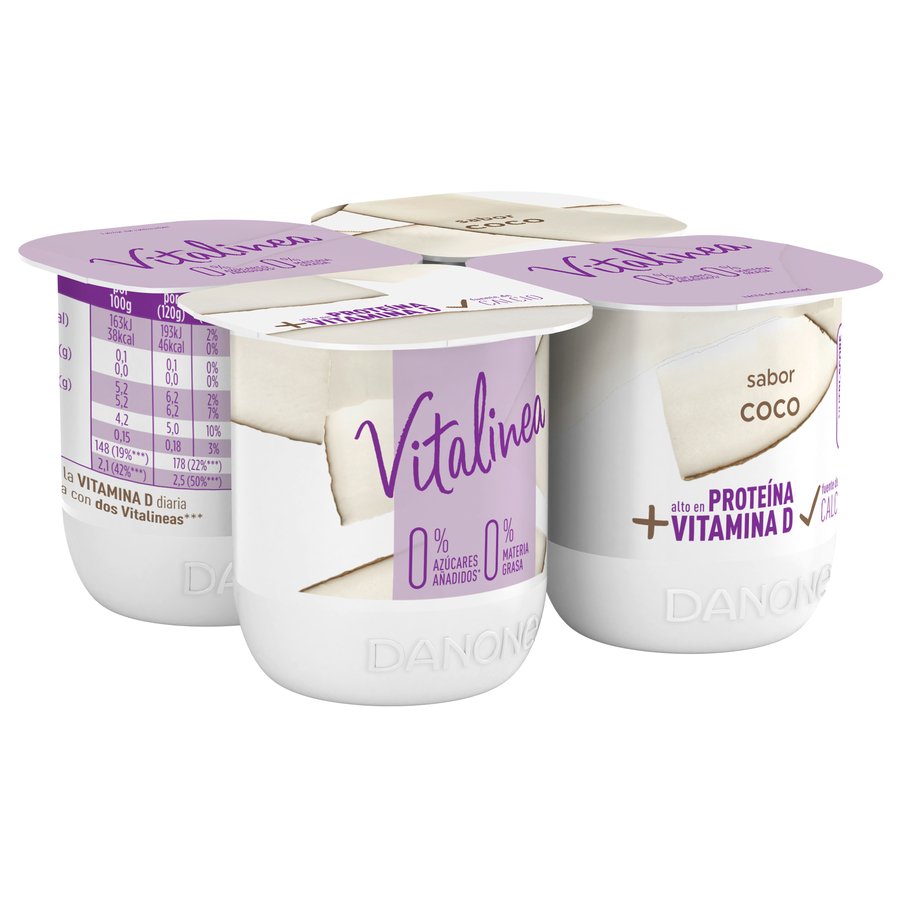Yogur VITALINEA DANONE sabor coco 4X120 g