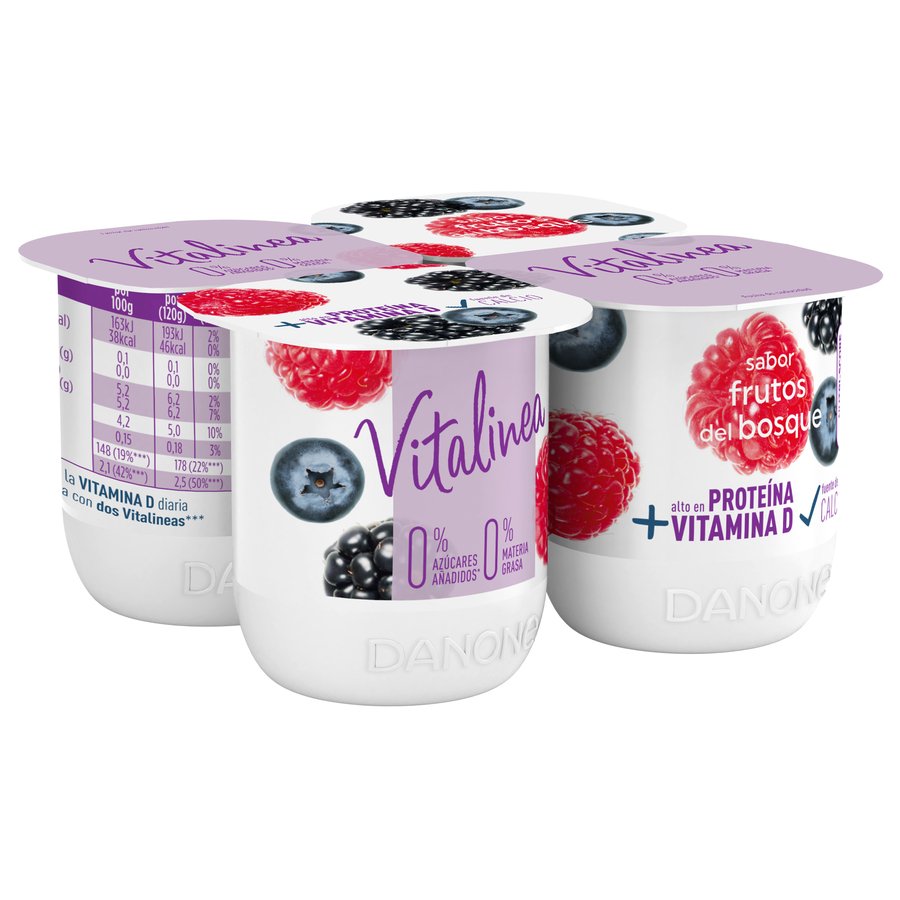 Yogur VITALINEA DANONE sabor f.bosque 4X120 g