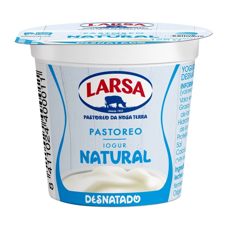Yogur desnatado natural LARSA vaso 125 g