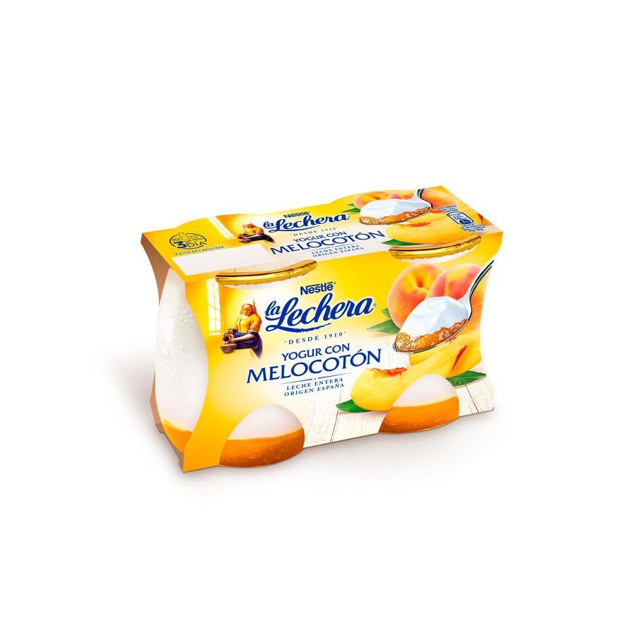 Yogur LA LECHERA con melocotón pack 2x125 g