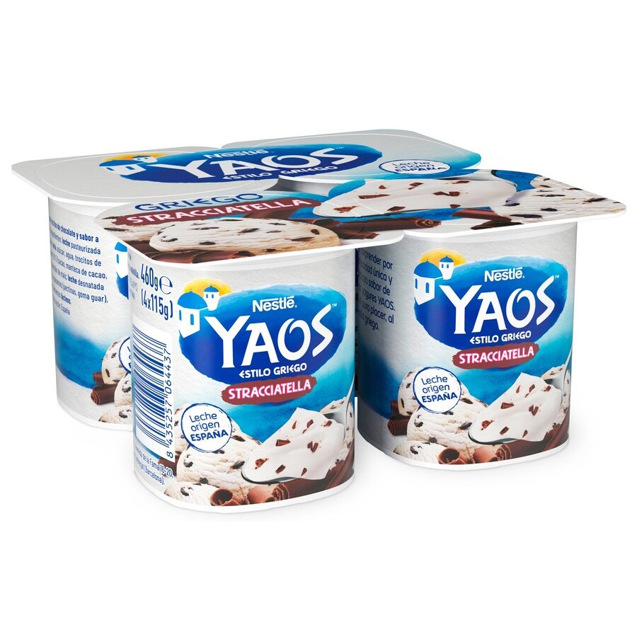 Yogur estilo griego yaos NESTLE stracciatella 4X115 g