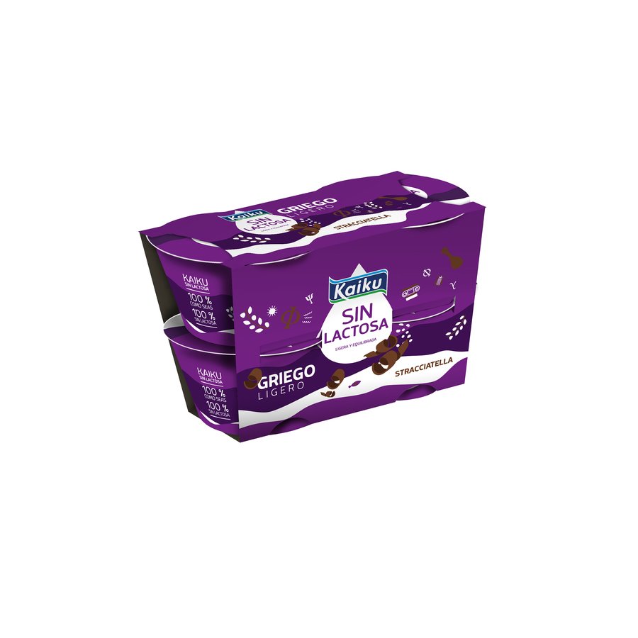 Yogur griego sin lactosa KAIKU stracciatella 4x90 g