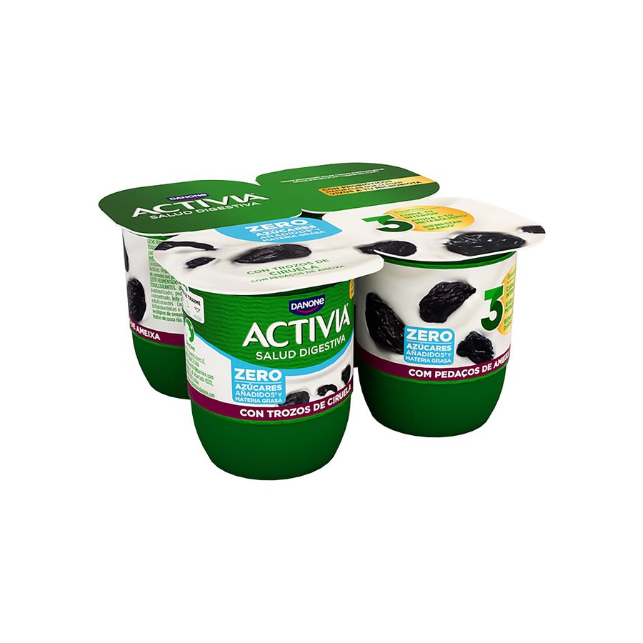 Bífidus ACTIVIA DANONE con ciruelas0% 4x120 g