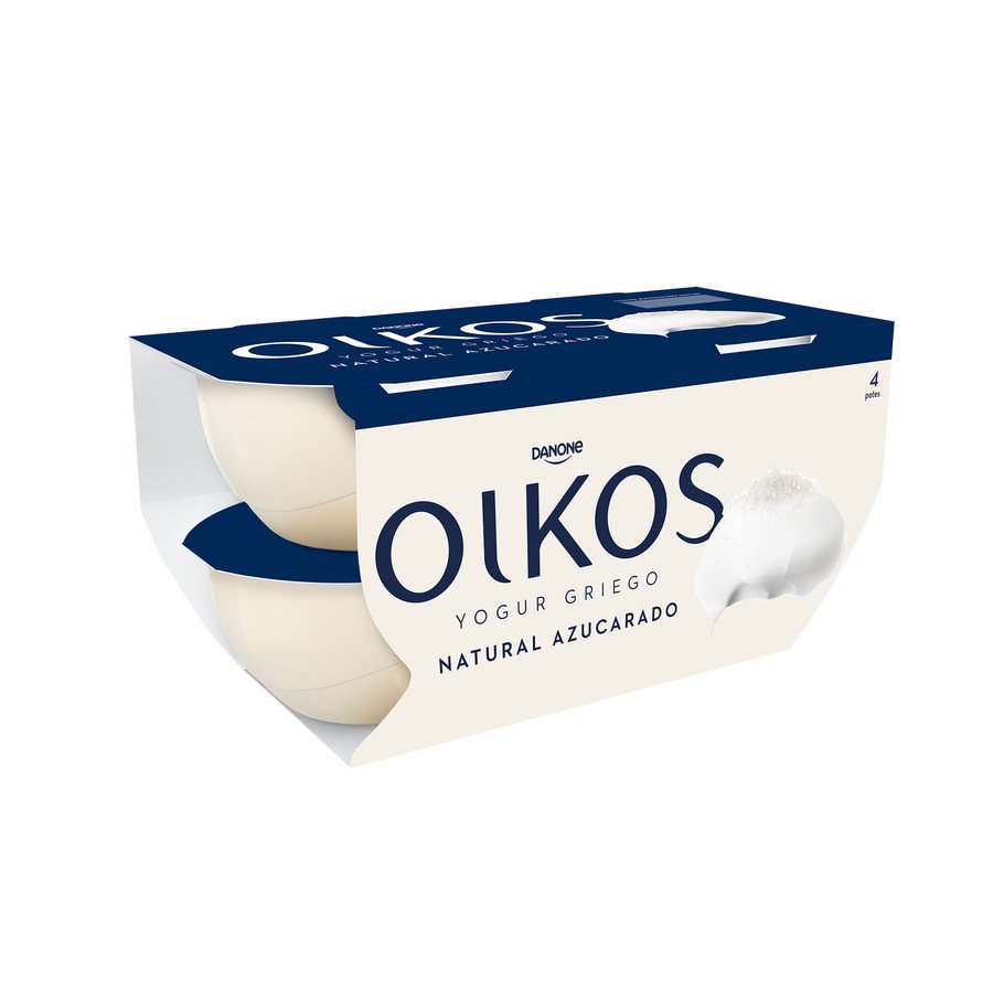 Yogur OIKOS DANONE natural azucarado pack 4x110 g