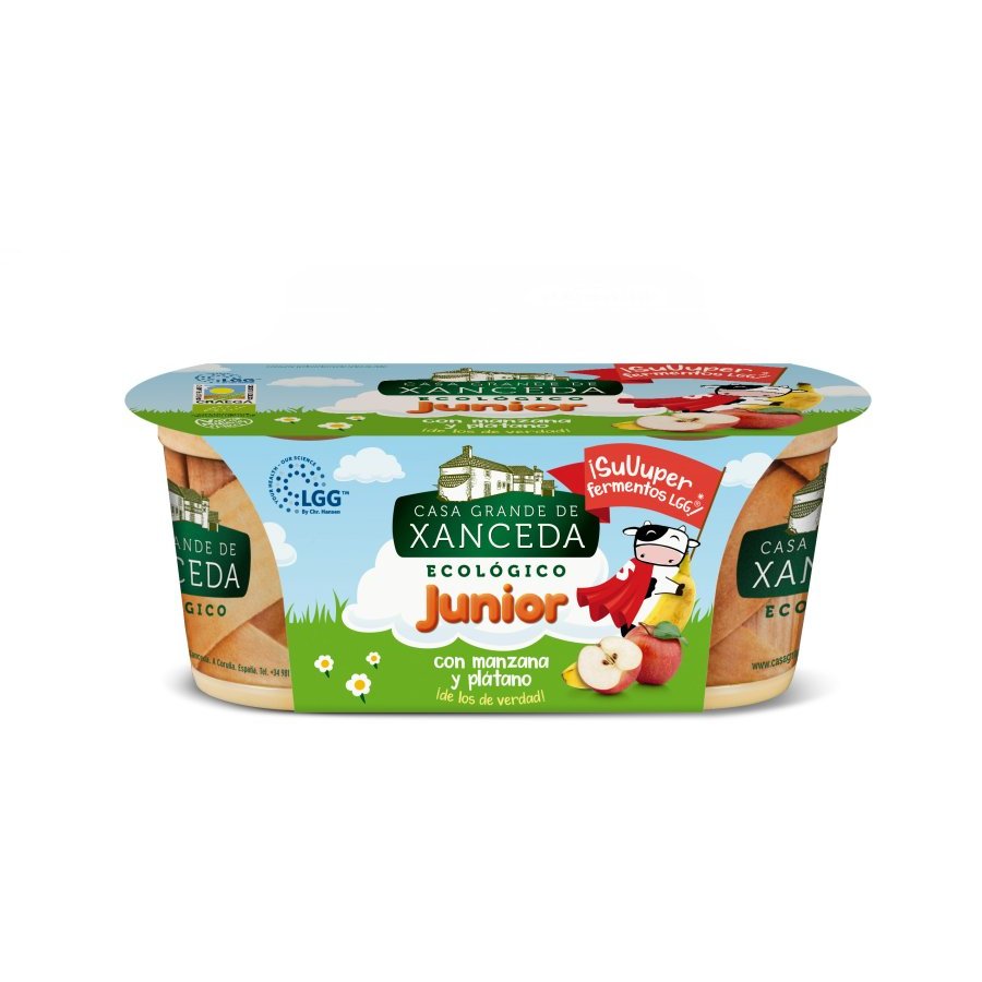 Yogur CASA GRANDE DE XANCEDA junior ecológico con plátano-manzana 2x125 g