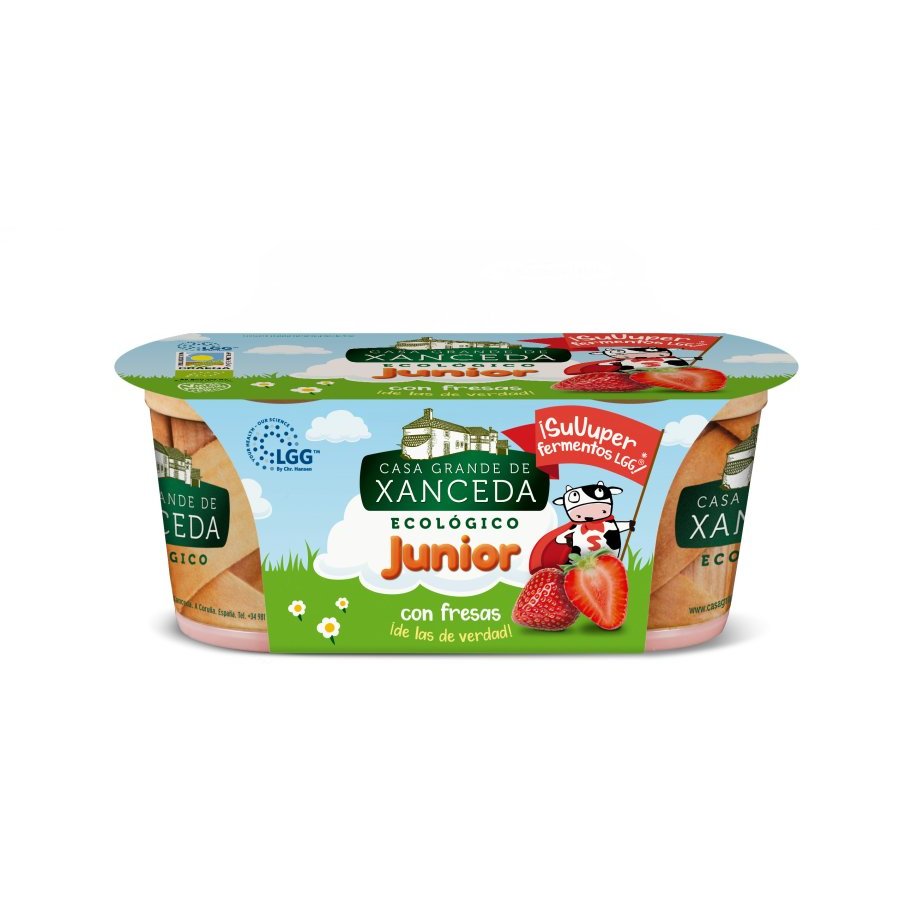 Yogur CASA GRANDE DE XANCEDA junior ecológico con fresas 2x125 g