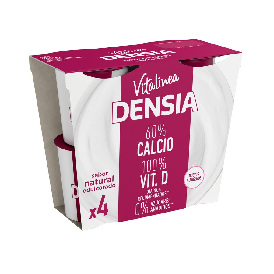 Leche fermentada DENSIA DANONE natural edulcorado 0% 4x120 g