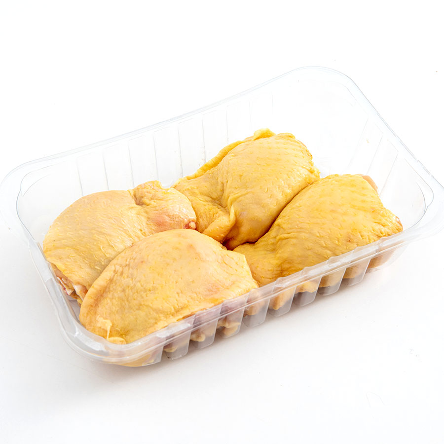 Contramuslo pollo con piel bandeja kilo