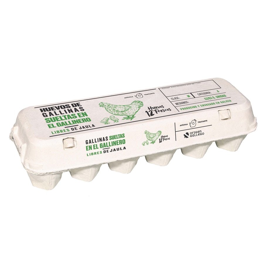 Huevos gallinas en suelo AVICOLA TRATANTE M 12 unidades(LIBRES DE JAULA)