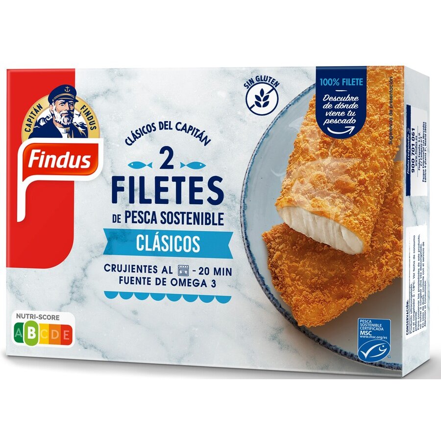 Filete rebozado pesca sostenible sin gluten FINDUS 250 g