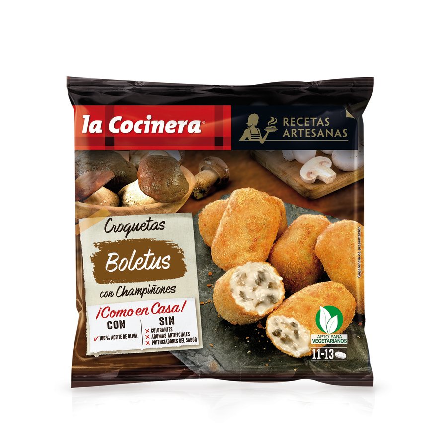 Croquetas congeladas artesanas boletus LA COCINERA 400 g