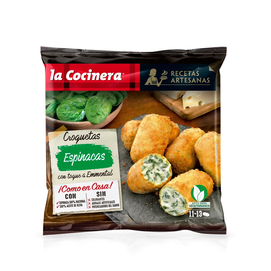 Croquetas congeladas artesanas espinacas LA COCINERA 400 g