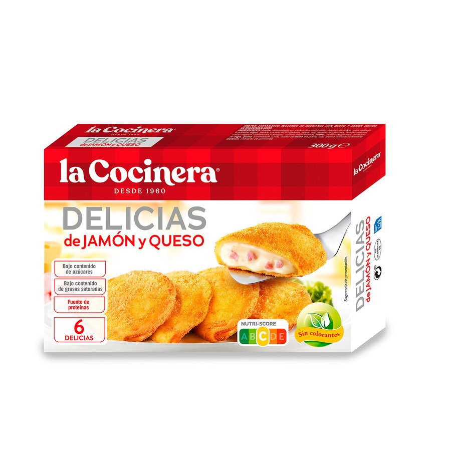 Delicias jamón/queso LA COCINERA congeladas estuche 300 g