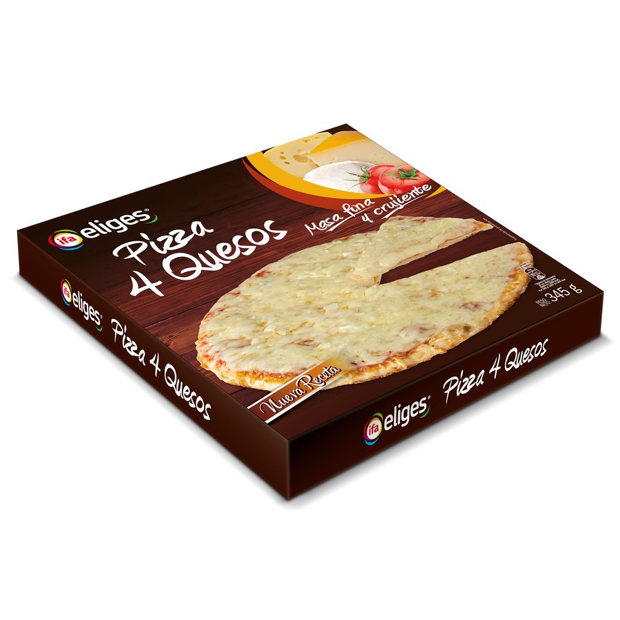 Pizza congelada masa fina 4 quesos IFA ELIGES 345 g