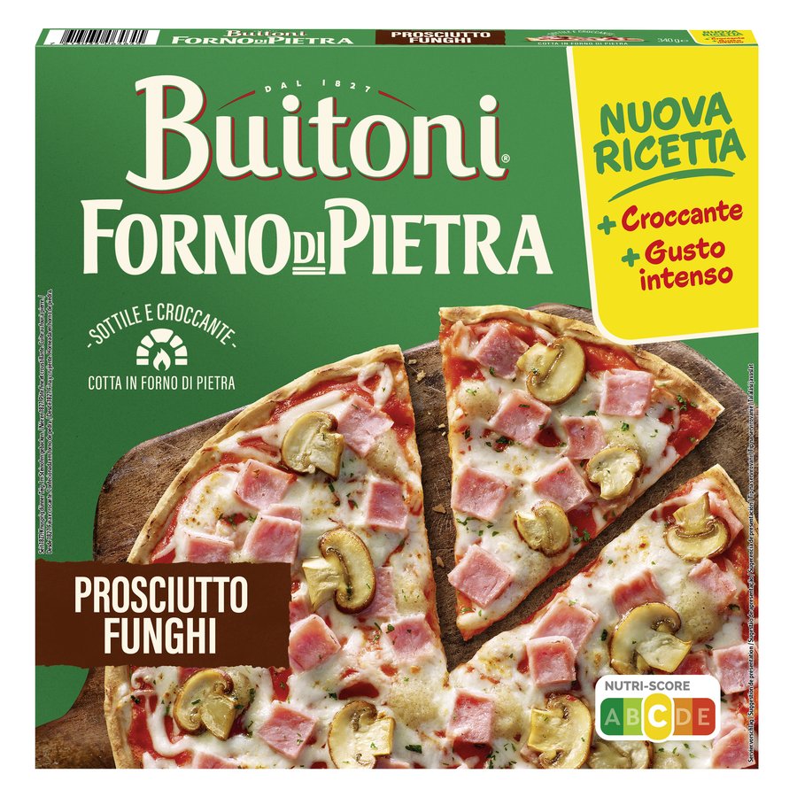 Pizza congelada BUITONI Forno Pietra prosciutto funghi 340 g