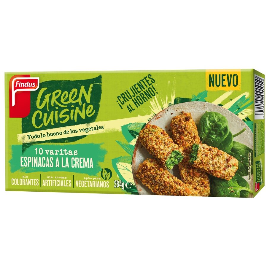Varitas congeladas GREEN CUISINE espinaca crema 284 g