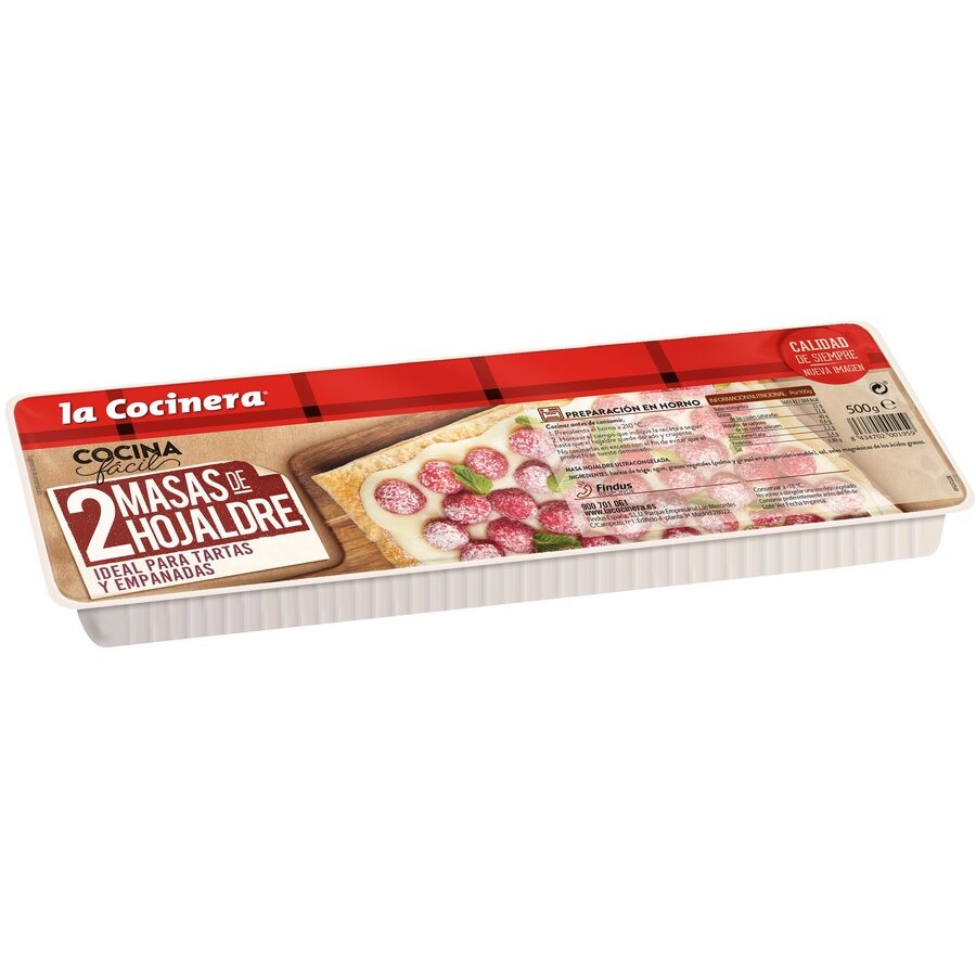 Masa hojaldre extendida congelada LA COCINERA 500 g