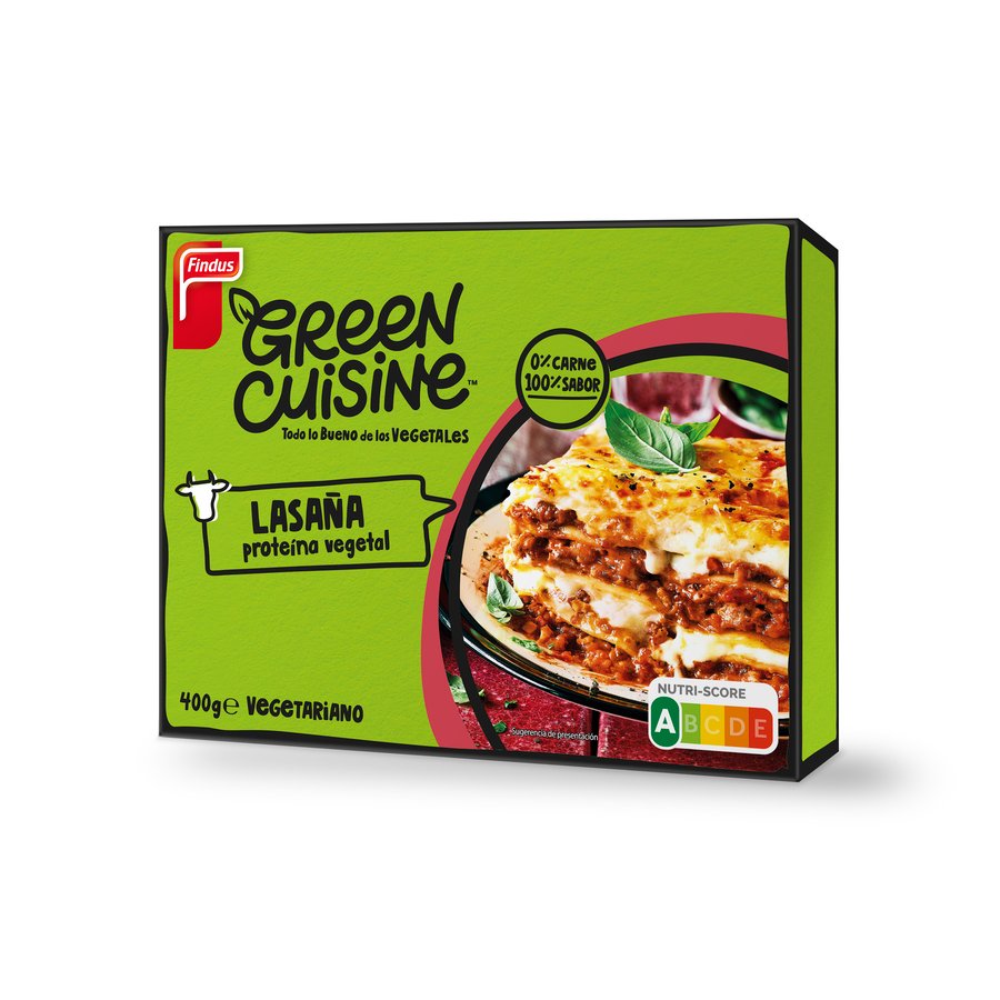 Lasaña de proteína vegetal 0% carne GREEN CUISINE 400 g