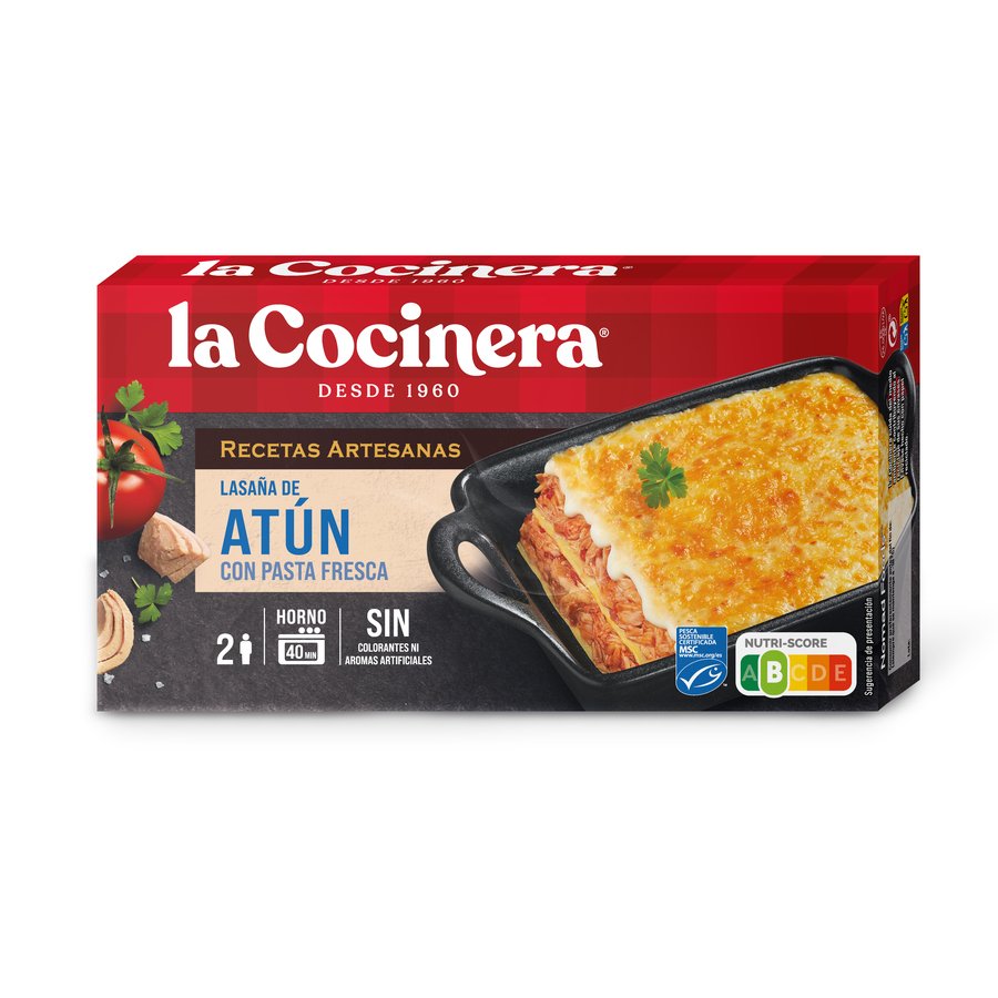Lasaña de atún LA COCINERA congelada estuche 500 g