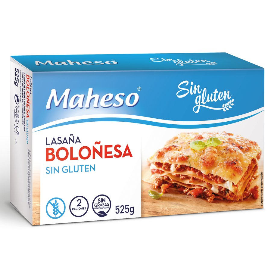 Lasaña carne sin gluten MAHESO 525 g