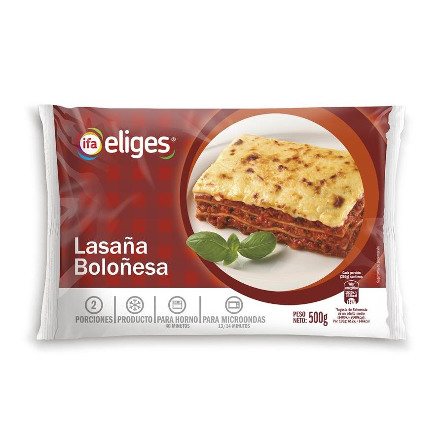 Lasaña boloñesa IFA ELIGES 500 g