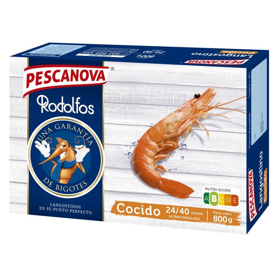 Langostino vannamei 24/40 cocido extra PESCANOVA 800 g