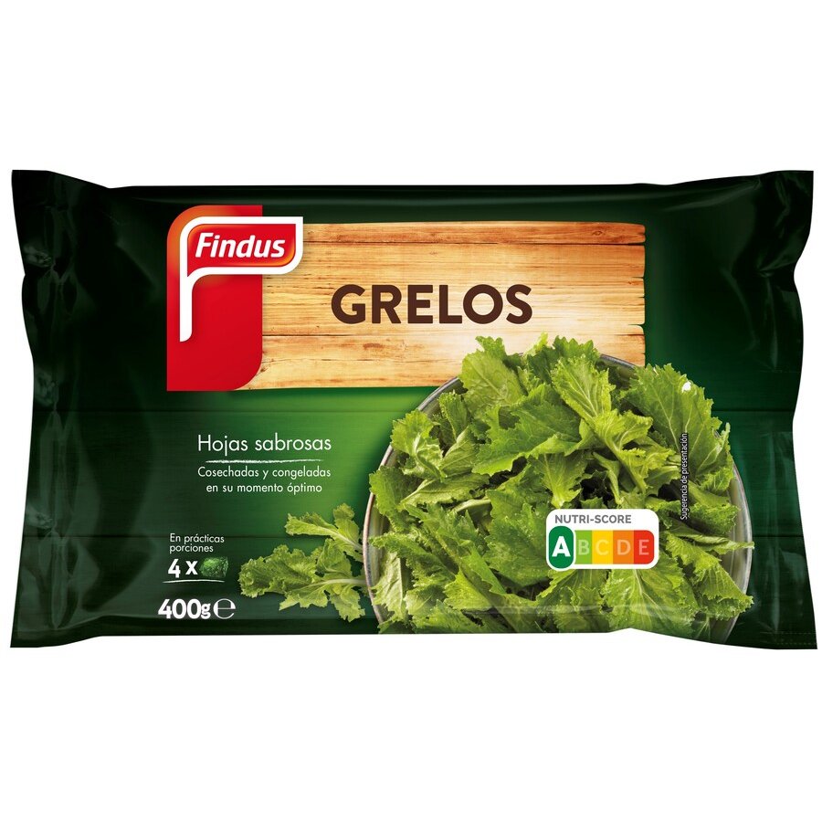 Grelos congelados en hoja FINDUS estuche 400 g pn