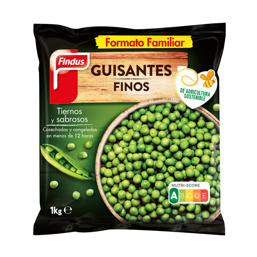Guisantes congelados FINDUS bolsa 1 kg pn