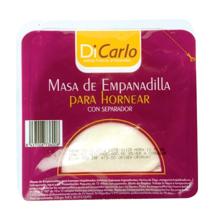 Masa empanadilla congelada para hornear DICARLO 350 g